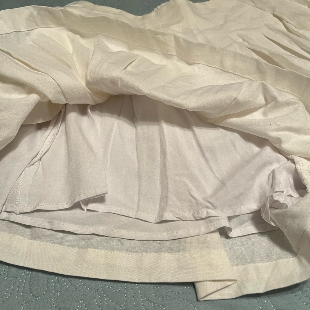 MABLE White Linen Blend Pleated Shorts Size S - Picture 5 of 10